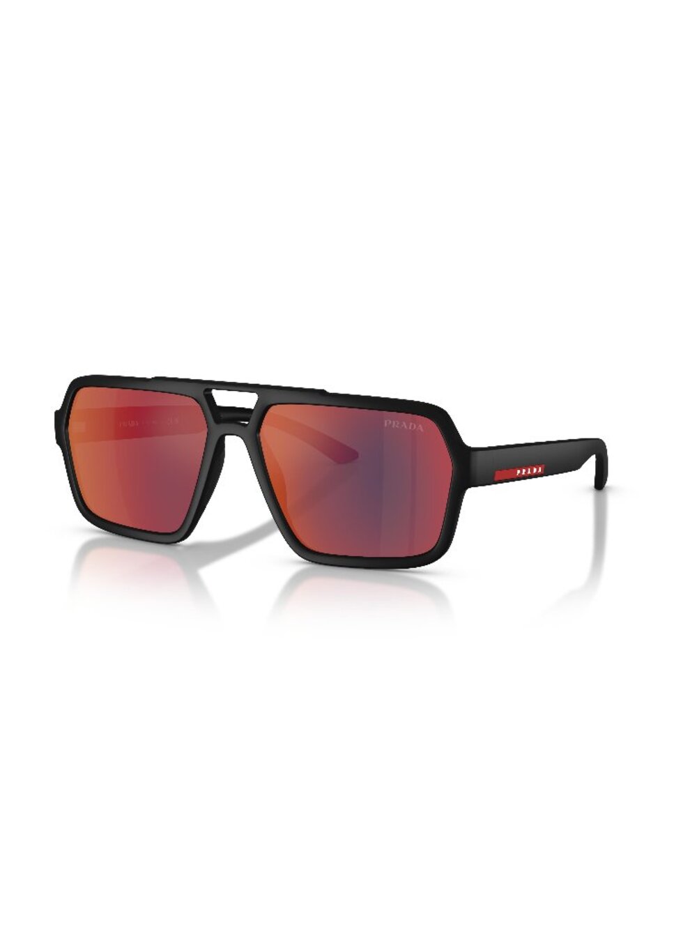 New Prada Linea Rossa Men's Sunglasses Black Grey Lens Injected Frame PS A06S 59